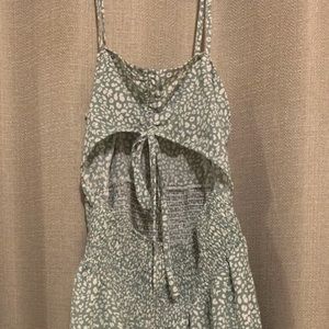 Romper Cute Summer Outfit Green and White Multicolor